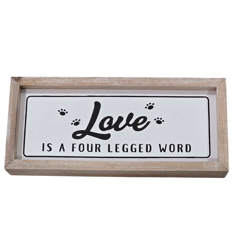 Pets Love Quote Wooden Sign , Cute Decor - Dog Cat